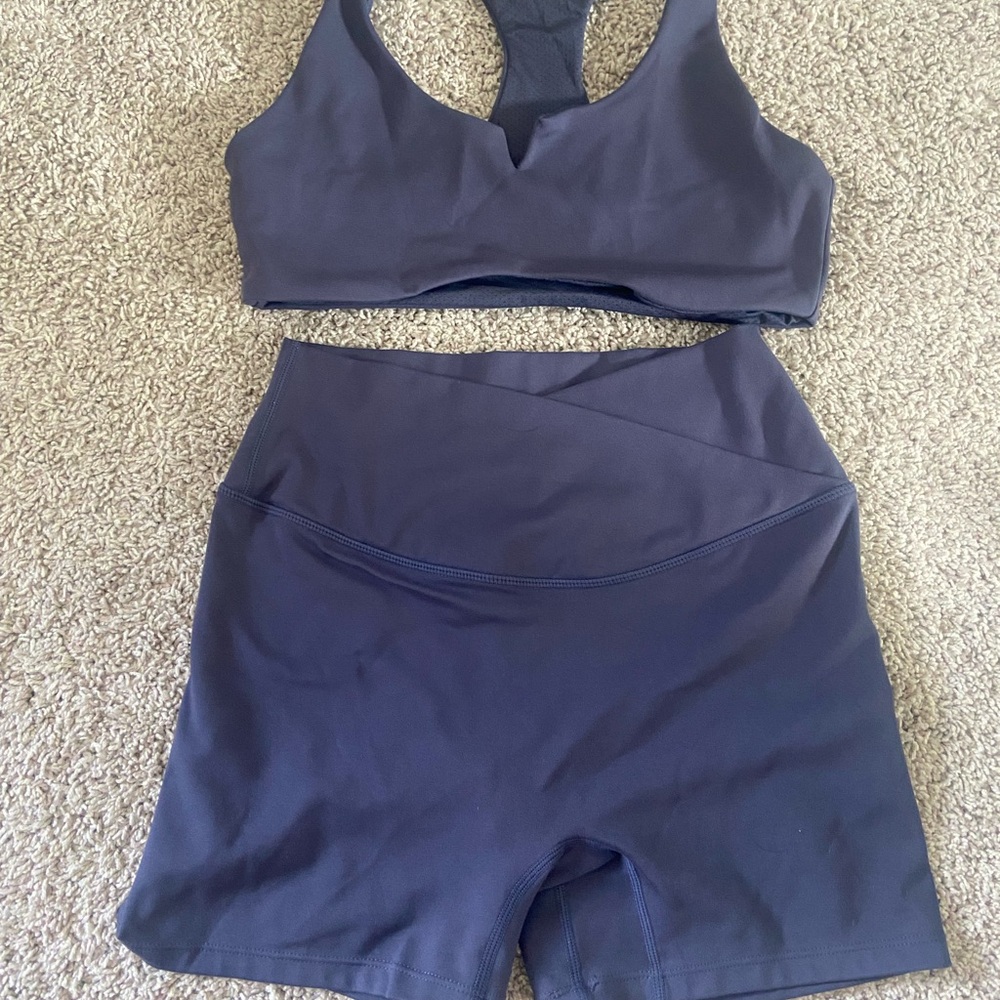 Navy Blue Crop Shop Boutique Set